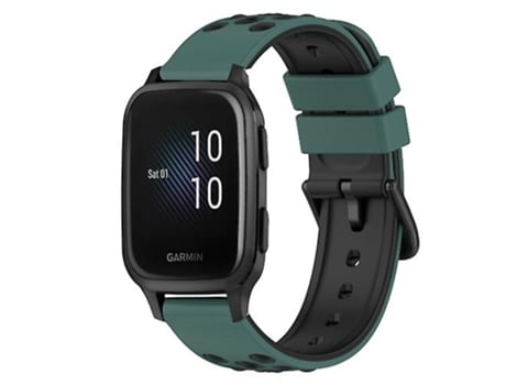 Correa Para Garmin Venu Sq 20 Mm Correa De Reloj De Silicona Bicolor Verde Oliva - Negro VENISYMLIS