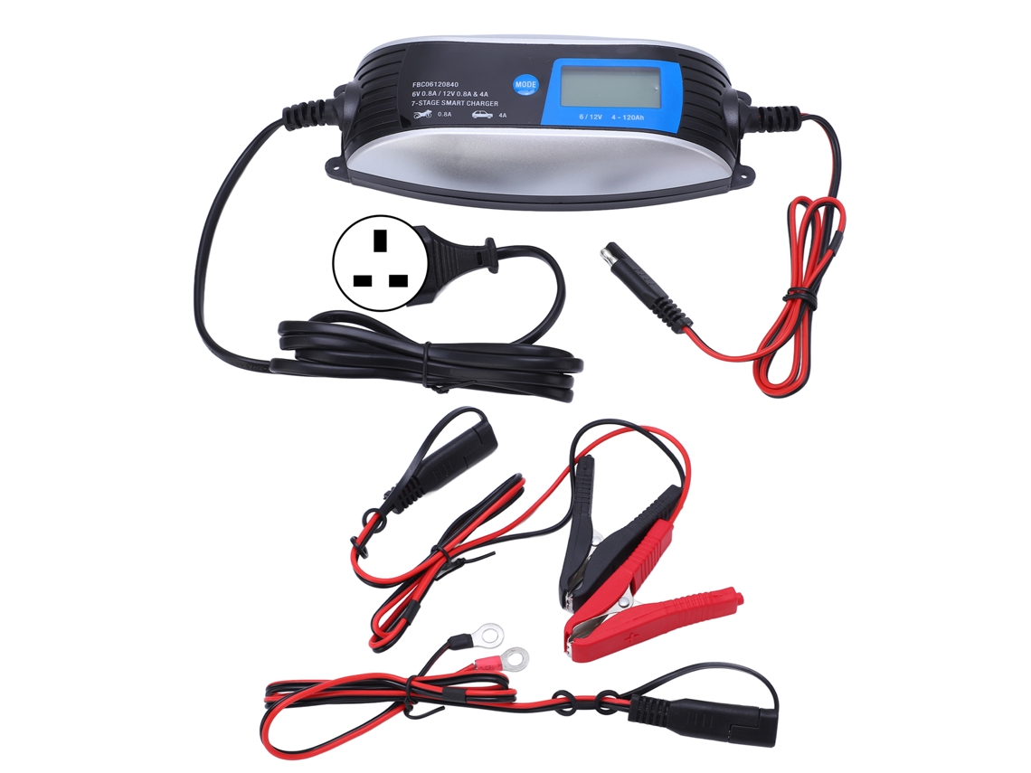 Cargador De Baterías Inteligente Con Pantalla Lcd Y Protección Contra Polaridad Inversa.