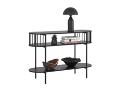 Sobuy Fsb90-sch Mesa De Consola Con 3 Niveles Estructura De Metal Negro
