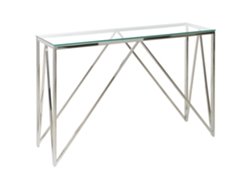 Aparador de estilo glamuroso BELIANI Weso de Vidrio templado Plateado 120x40x78