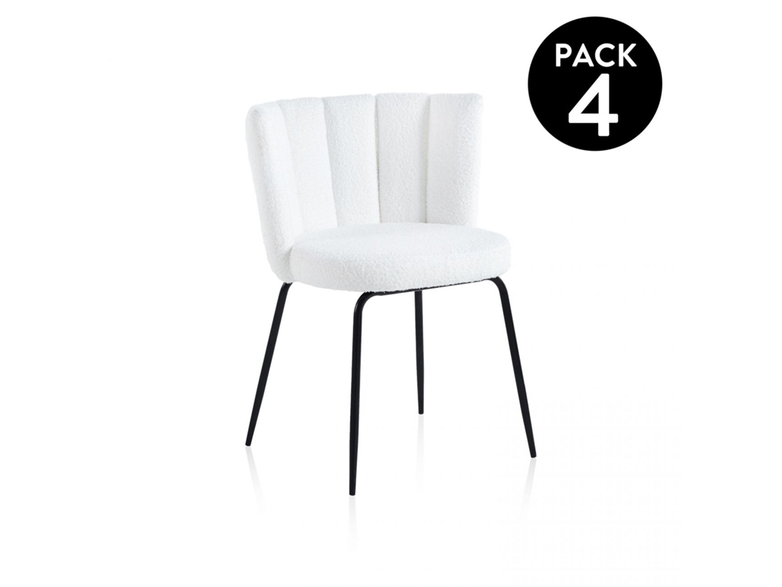 Pack 4 sillas de comedor Bodhi Crochet Nieve 60 x 79 x 57 cm