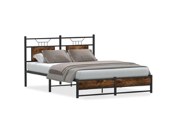 Maison Exclusive - Estructura De Cama Sin Colchón Madera Roble Ahumado 140x200 Cm