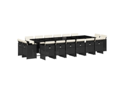 Maison Exclusive - Set De Muebles Jardín 17 Pzas Con Cojines Ratán Sintético Negro