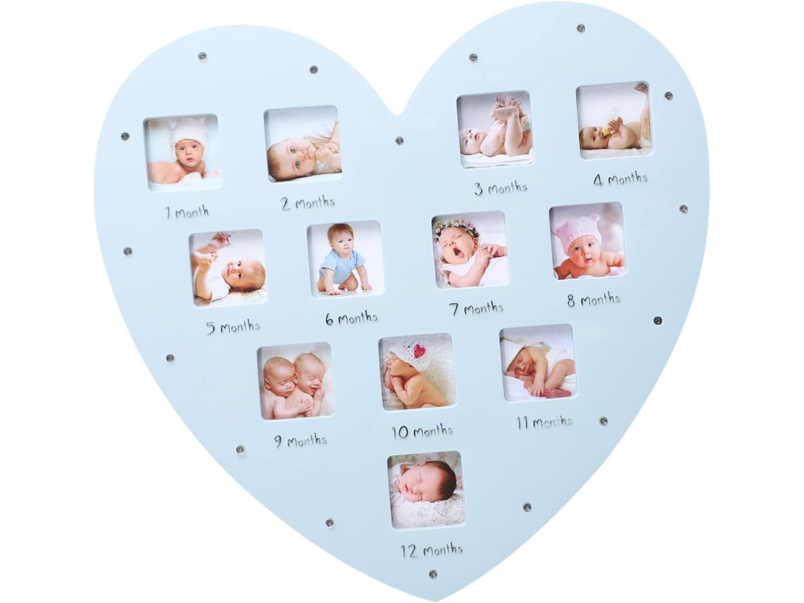 Marco De Fotos En Forma De Corazón Para El Mes De Crecimiento, Decoración De Pared Y Mesa Para El Primer Año