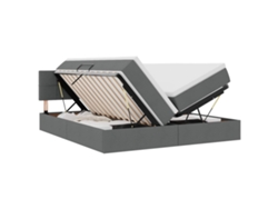 Maison Exclusive - Cama De Almacenamiento Led Con Colchón Gris Oscuro 180 X 200 Cm