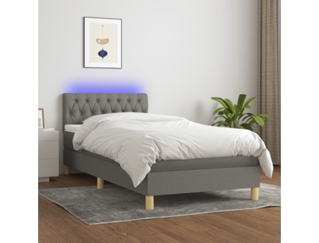 Cama con somier VIDAXL (Gris - Tela - 203 x 90 x 88 cm)