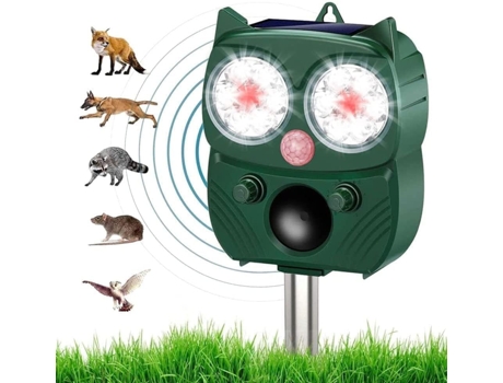 Solar Animal Repeller Ultrasonic Repellent Motion Detection LED Flashing Light Dog Cat VENISYMLIS