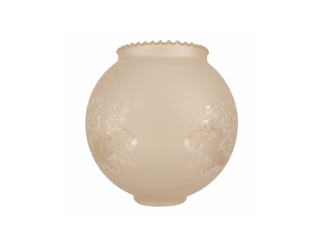 Tulipa de cristal bola con dos bocas AMBAR mate 14cm con apertura de 4,5cm