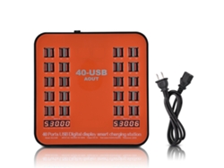 Estación De Carga 40 Puertos Usb Con Pantalla Lcd Cargador Inteligente Estable 200w/40a