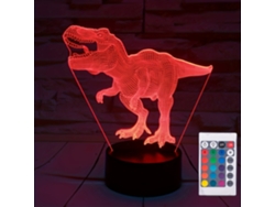 Luz Nocturna Infantil, Tira De Luz Visual 3d Con Control Remoto, 16 Cambios De Color. Dinosaurio. Siurn
