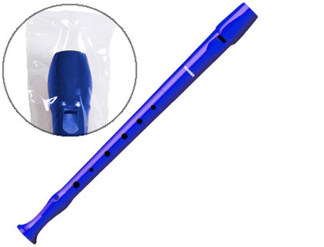 Flauta HOHNER 9508 cor azul bolsa verde e transparente.