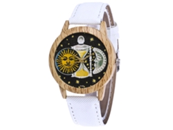 Reloj De Pulsera Unisex De Cuarzo Con Correa De Jean Patrón Luna Sol Blanco Zhoulianfa