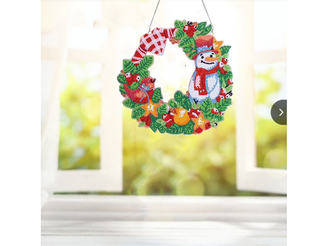 Rebe-kit Diy De Corona De Navidad 5d Diamante Para Decoración De Ventana Pared Puerta Adultos Niños