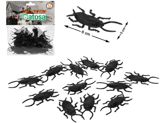 Bolsa DISFRAZZES 12 Cucarachas (6 cm - Halloween)
