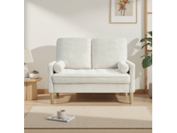 Sofá De 2 Plazas - Estilo Escandinavo, Tapizado De Pana, Cojines Acolchados - Beige