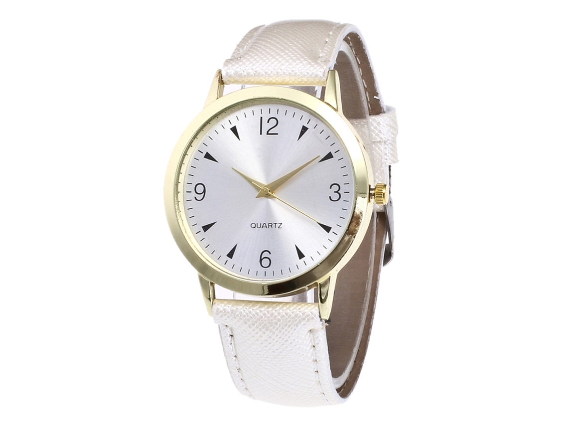 Reloj De Pulsera Analógico De Cuarzo Redondo, Informal, De Negocios, Para Parejas, Blanco.