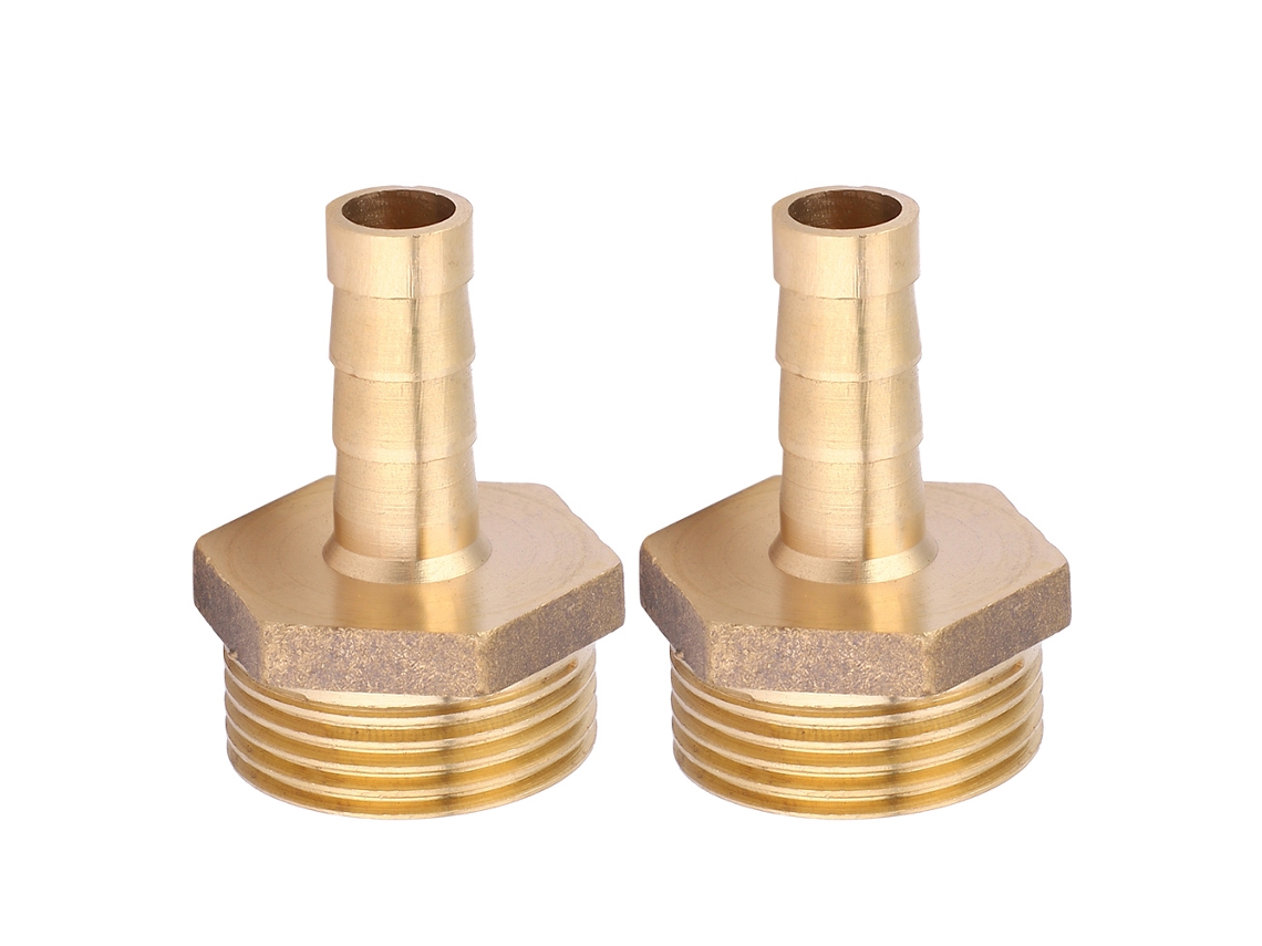 2pcs Conector De Rosca Macho G3/4 De Latón Con Barba Para Tuberías, 10mm, Gas Y Líquido
