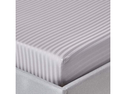 Homescapes Grey Egyptian Cotton Satin Fitted Sheet 330 Thread Count, Super King