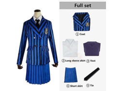 Disfraz De Wednesday Addams De La Academia Nevermore, Uniforme Escolar Unisex.
