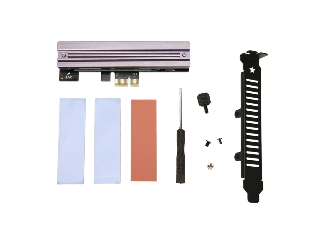 Adaptador Aetheria M.2 NVMe SSD a PCIe 4.0 x1/x4/x8/x16, velocidad de 750 MB/s, compatible con 2230 y 2280.