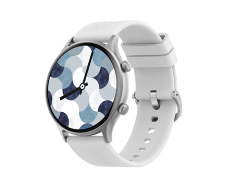 Smartwatch OHPA ZL73E BT chamada 1.28 polegadas da frequência cardíaca pressão arterial e contando passo full touch com corpo em liga prateado