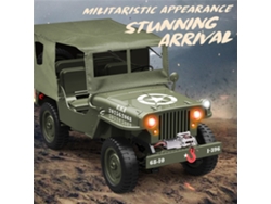 Con Cabrestante 1jjrc C8815 Rtr 1/10 2.4g 4wd Willys Militar Off-road Escalada Led Cabrestante Capota Chasis Metal Brinquedo