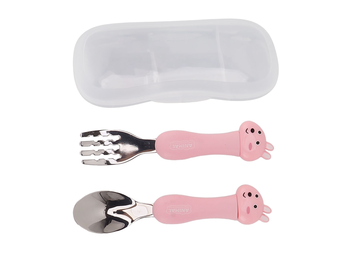 Cubiertos de Acero Inoxidable - Tenedor y Cuchara Conejo (Para Niños) RNEMITERY