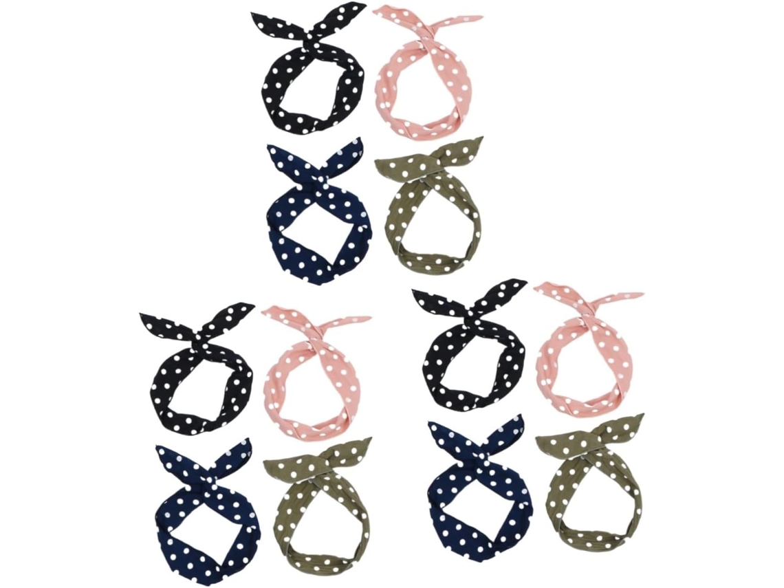 Diademas De 12 Piezas Con Lazo Y Orejas De Conejo Para Accesorios Para El Cabello Para Niñas Escolares Y