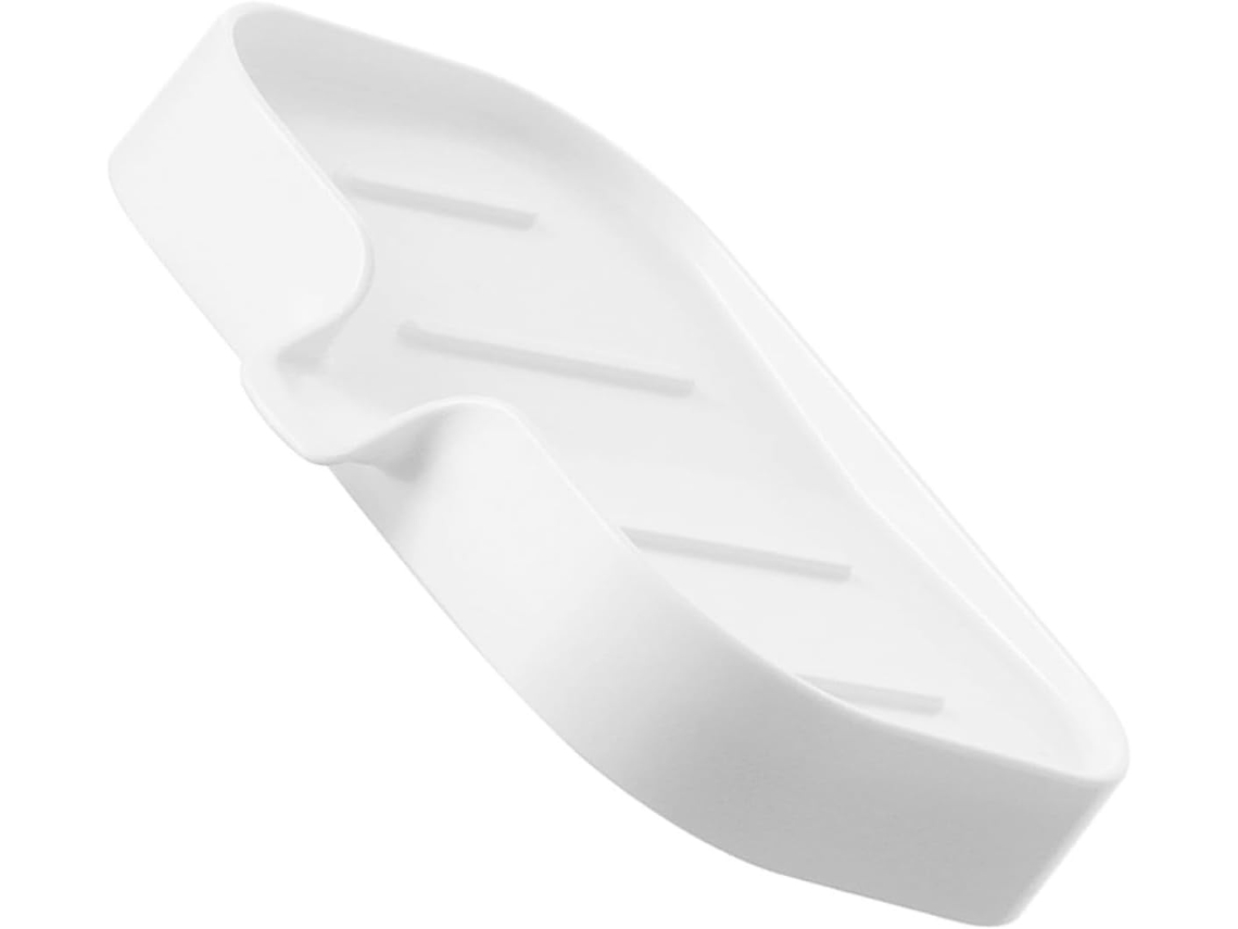 Jabonera De Pared Blanca Escurridor Extraíble Soporte Adhesivo Para Jabón De Baño Y Cocina Organizador Práctico Para Mantener Jabón Sec