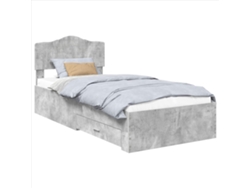 Maison Exclusive - Estructura De Cama Con Cabecera Gris Concreto 100 X 200 Cm