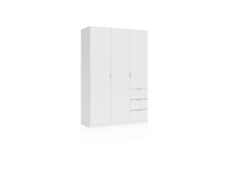 Armario de 3 puertas y 3 cajones 135x200 cm Magan Blanco 135 x 200 x 52 cm