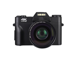 SZSMART  Câmara Digital  4K Vídeo HD com Zoom Saída (Preto - Lente)