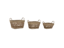Set 3 Cesta Seagrass Natural 45x35x35cm