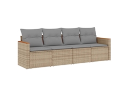 Maison Exclusive - Juego De Sofás Jardín Con Cojines Beige Mezcla 4 Pzas Ratán Pe