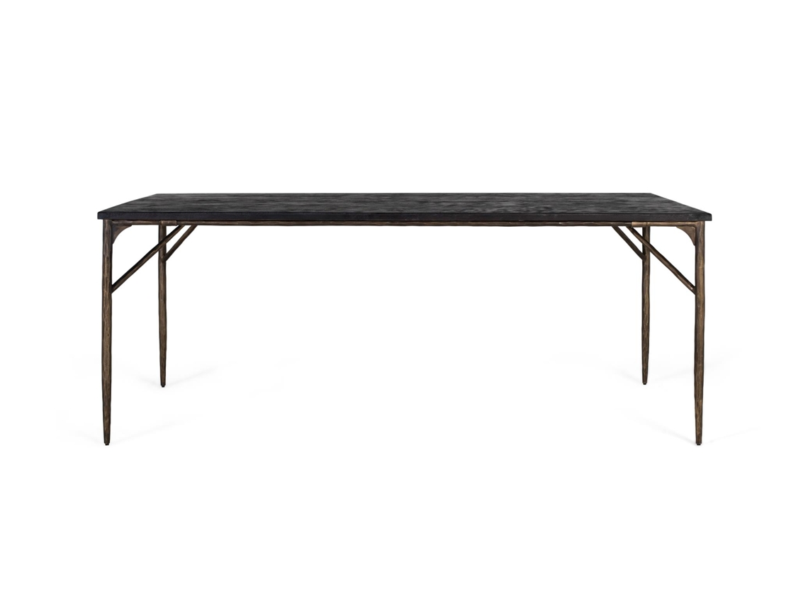 Mesa de comedor rectangular de madera maciza de 200 cm