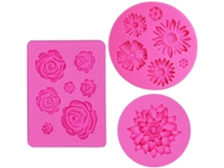 Molde de silicona JEIIBRZUI para dulces en forma de rosa y margarita 1 rosa 2 margaritas
