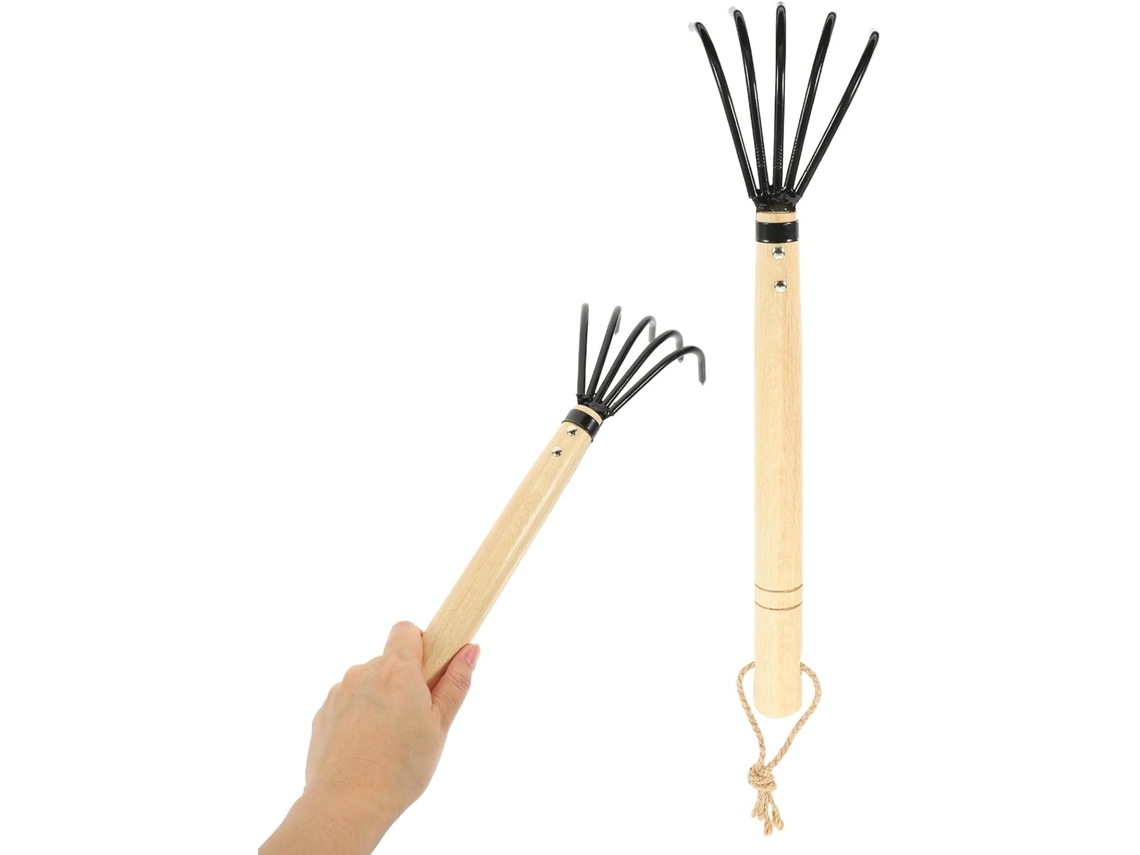 Rastrillo De Mano: Herramienta Manual Ligera Fabricada En Acero Al Carbono Medio Con 5 Púas Y Un Mango Ergonómico De