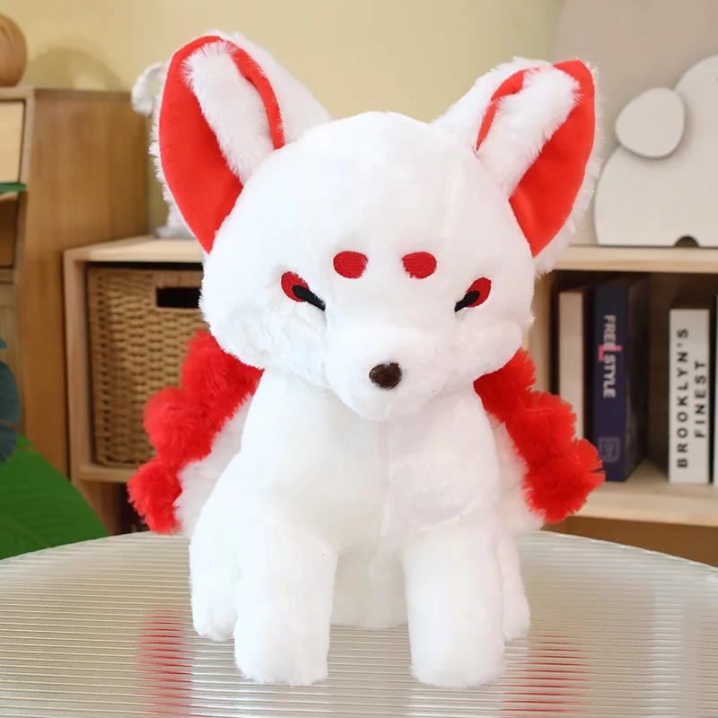 (rojo, 38x30x20 Cm) Adorable Y Creativa Almohada De Peluche Con Forma De Zorro De Nueve Colas