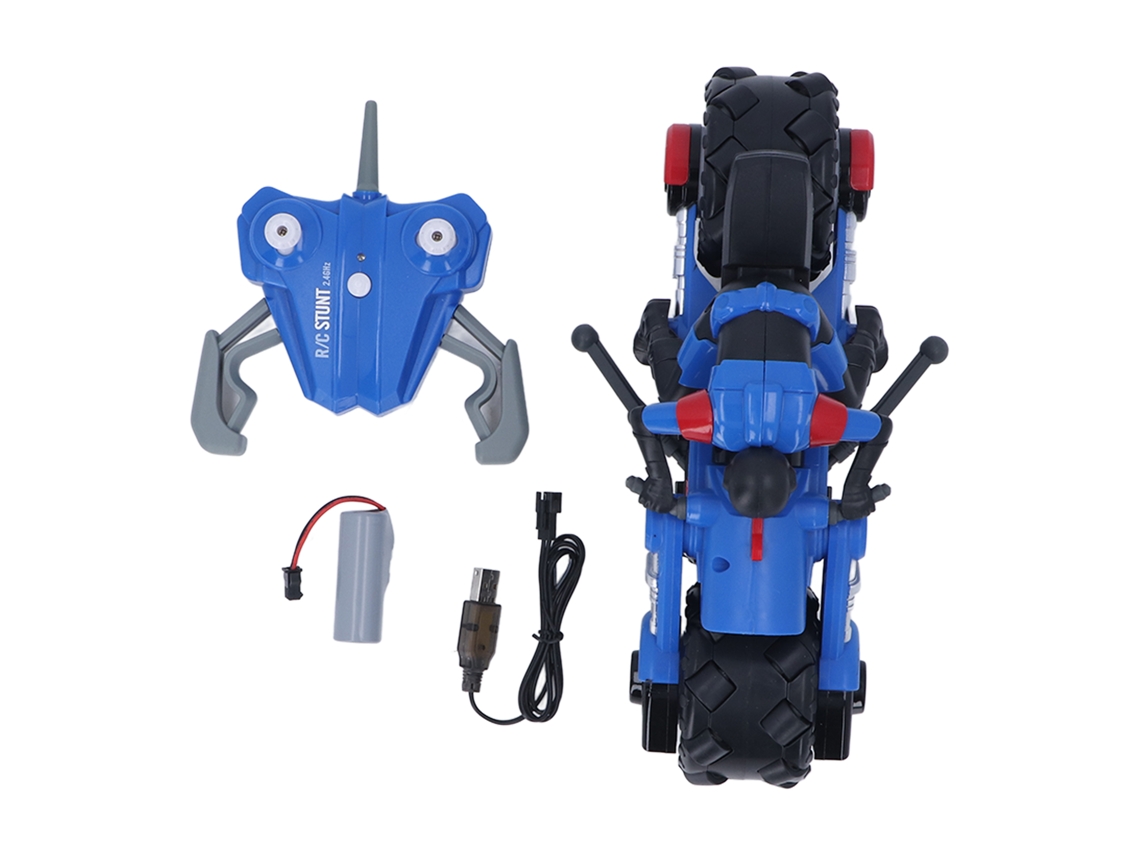 Ats-moto Rc De Control Remoto Juguete Drift Stunt Para Niños Mayores De 6 Años Color Azul 1/10