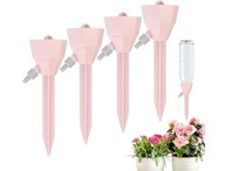 4 Dispositivos Plástico Rosas 5,3 Pulgadas Para Riego Automático Macetas Jardín