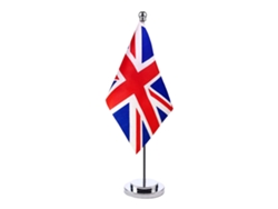 Bandera Union Jack De Poliéster Para Mesa Pequeña Con Base, Decoración Para Fiestas En El Hogar O La Oficina (reino Unido).