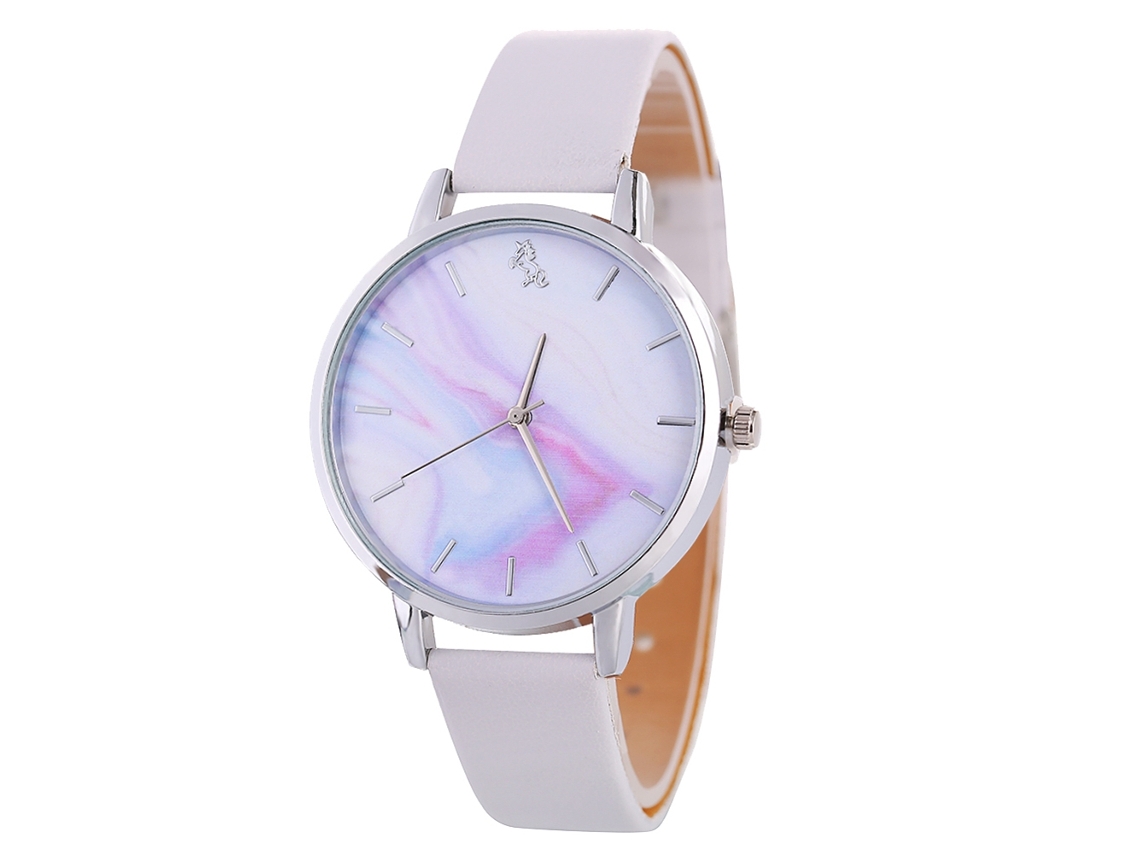 Reloj De Pulsera De Cuarzo Para Mujer Con Correa De Piel Sintética, Estilo Sencillo, Esfera Redonda Blanca.