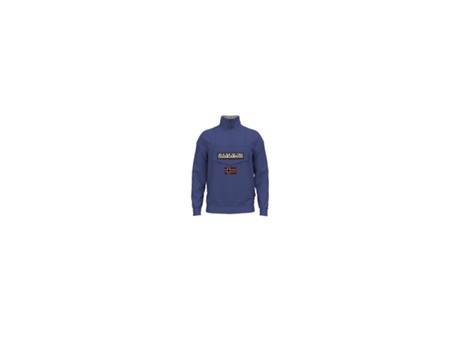 Camiseta de Hombre NAPAPIJRI Media Cremallera Burgee Azul (2XL)