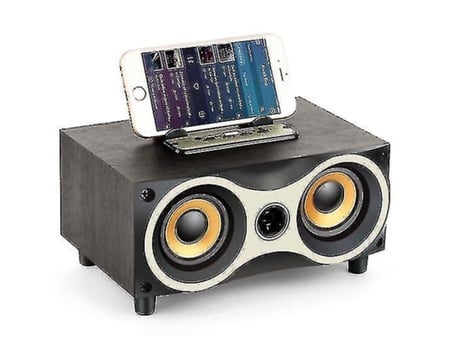 Altavoz Bluetooth inalámbrico de escritorio portátil de madera con sonido de alta definición y soporte de bajos móvil
