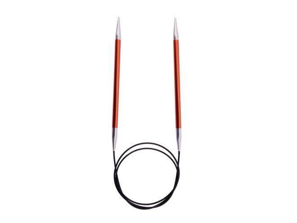 Agujas circulares fijas Knit Pro de 150 cm x 2,75 mm, aluminio, Zing naranja, KP47204 Knitpro