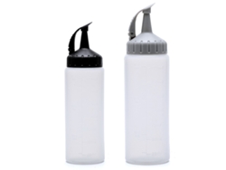 Set de 2 botellas exprimibles de plástico para líquidos, ideales para la cocina NEVEANCE