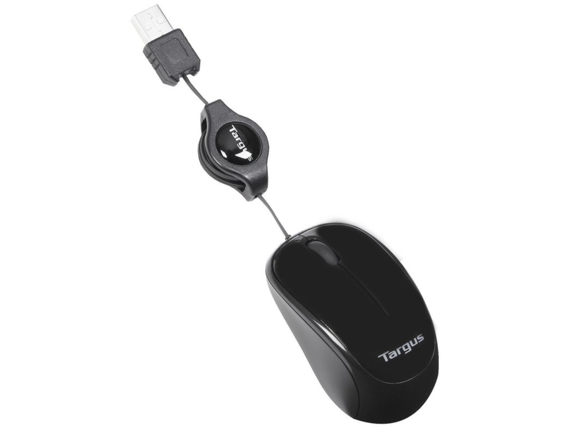 Ratón USB retráctil Targus Amu75eu de 1000 ppp, color negro