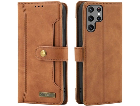 Funda Samsung Galaxy S22 Ultra 5G HFS-HOUSE Cierre Magnético (Marrón)