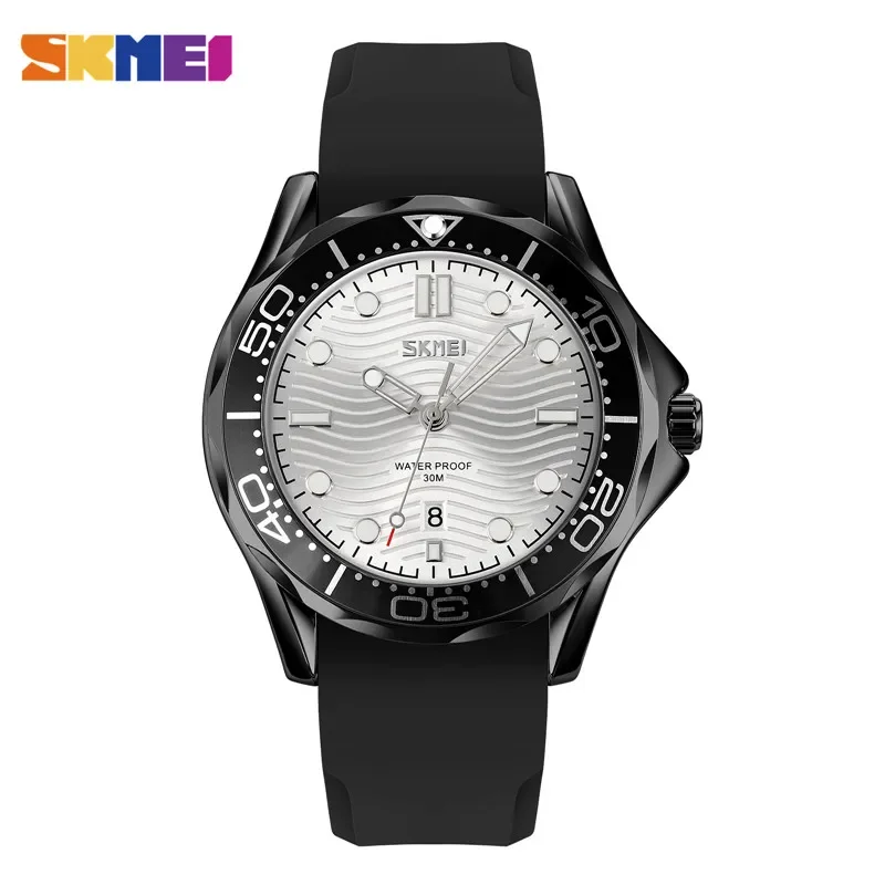 Reloj De Pulsera Con Esfera Texturizada 3d (negro Y Plateado), Elegante Reloj De Pulsera Para Hombre Con Fecha Y Hora.