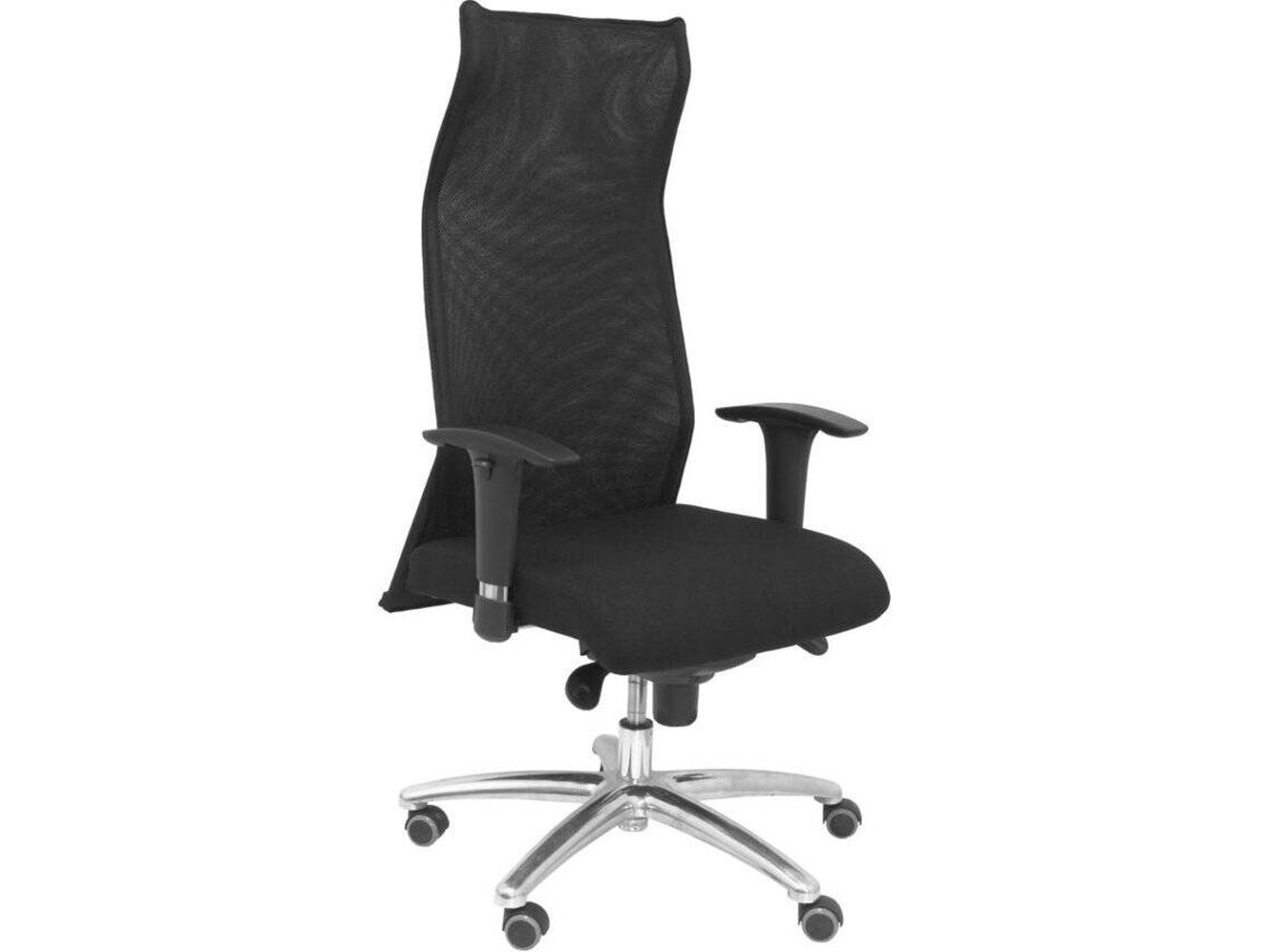 Silla de Escritorio Ejecutiva PYC Sahuco XL Negro con ruedas antiarañazos (Brazos Ajustables - Malla)